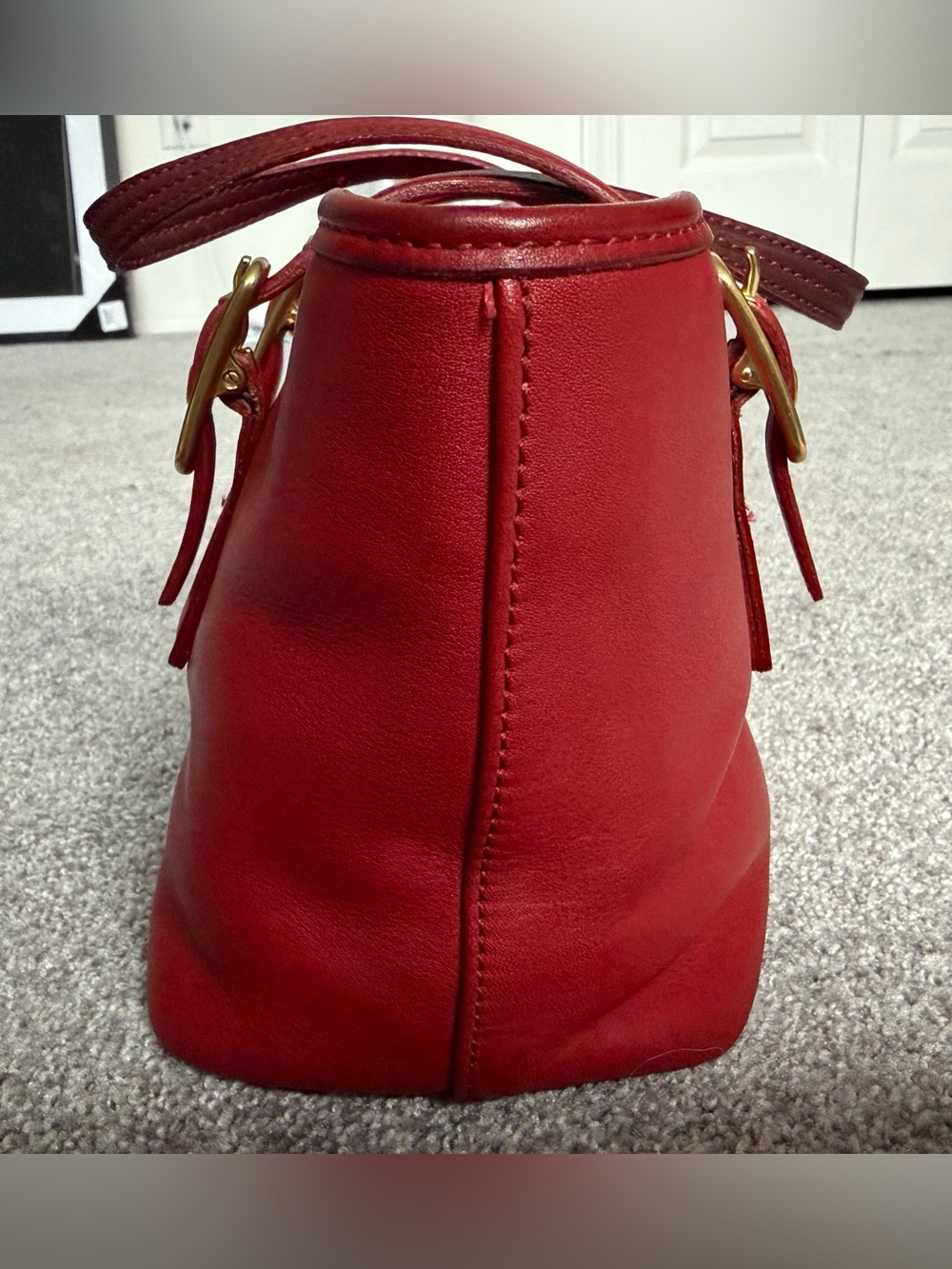 Vintage Coach Mini Market Tote Red - Picture 5 of 12
